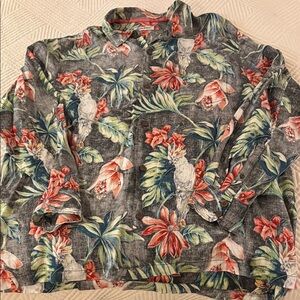 Tropical Floral Button-Up Shirt